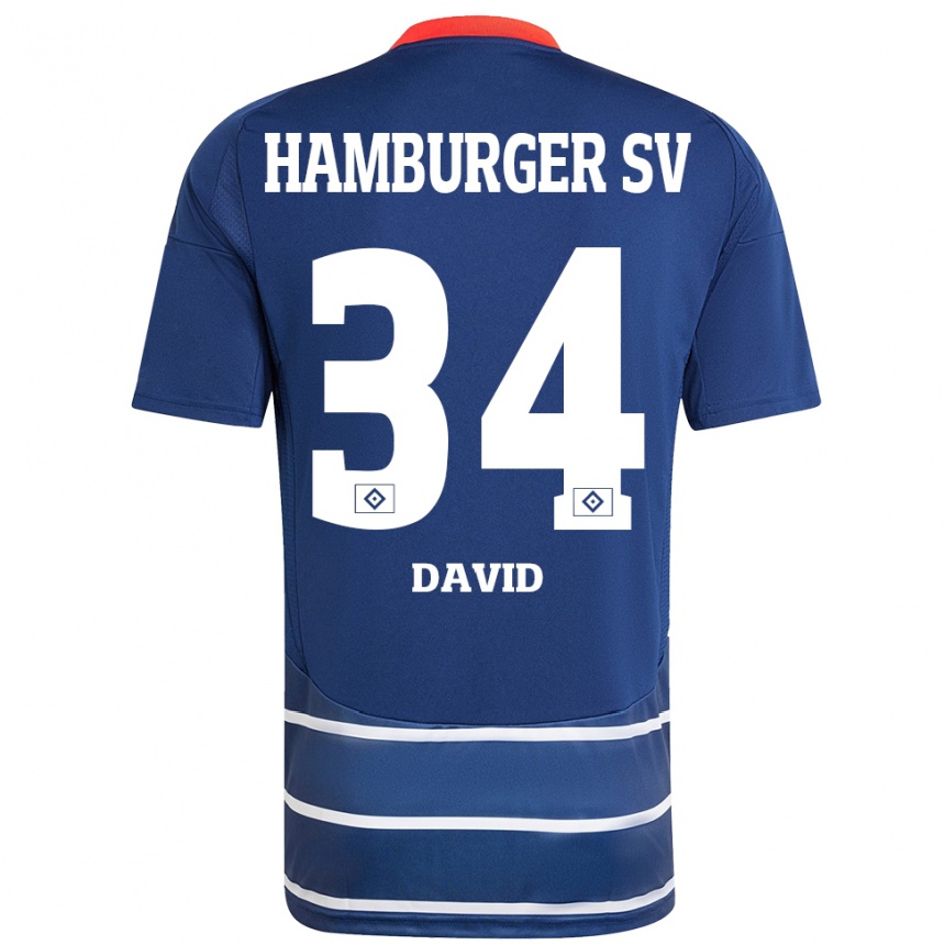 Men Football Jonas David #34 Dark Blue Away Jersey 2024/25 T-Shirt