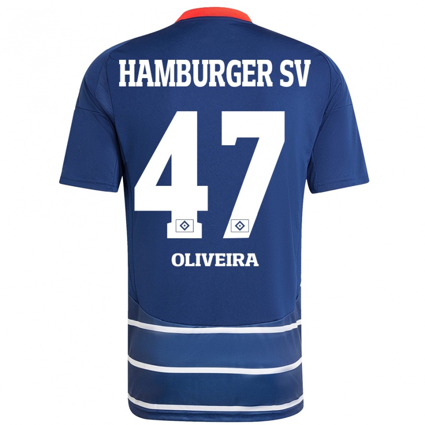 Men Football Nicolas Oliveira #47 Dark Blue Away Jersey 2024/25 T-Shirt