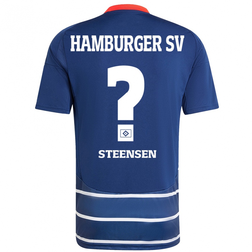 Men Football Mika Steensen #0 Dark Blue Away Jersey 2024/25 T-Shirt