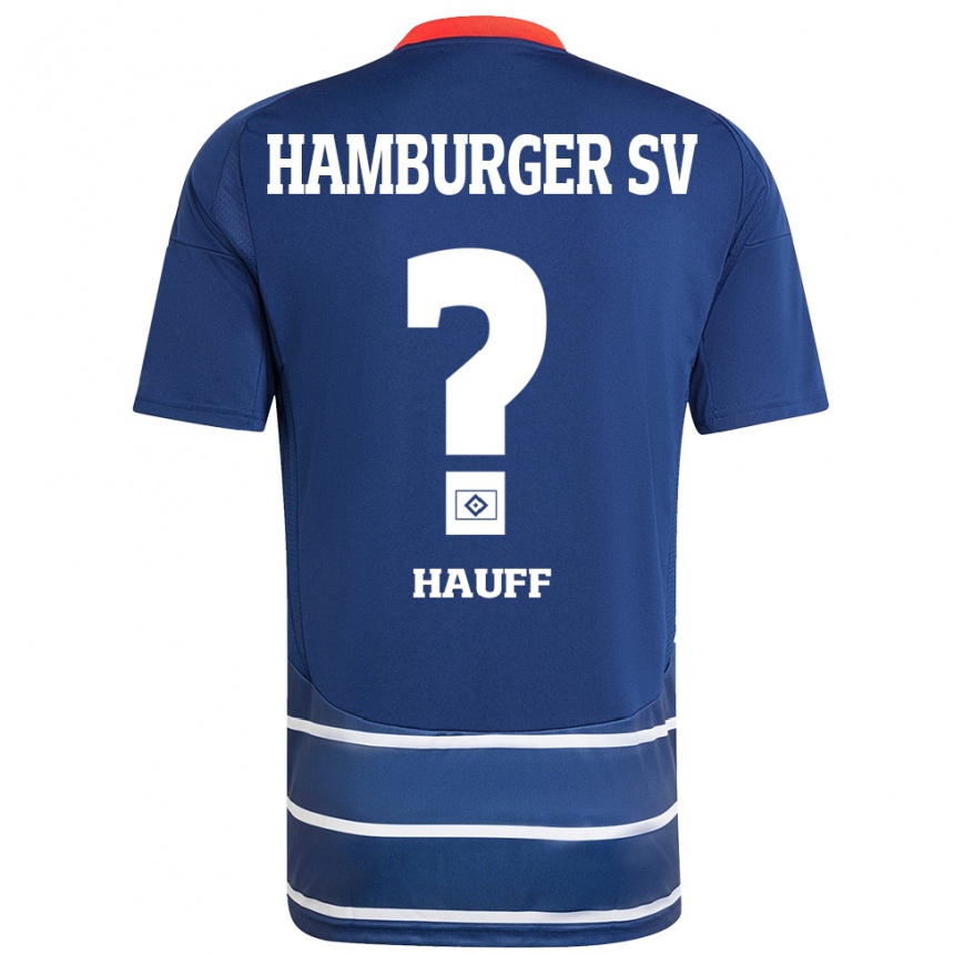 Men Football Daniel Hauff #0 Dark Blue Away Jersey 2024/25 T-Shirt