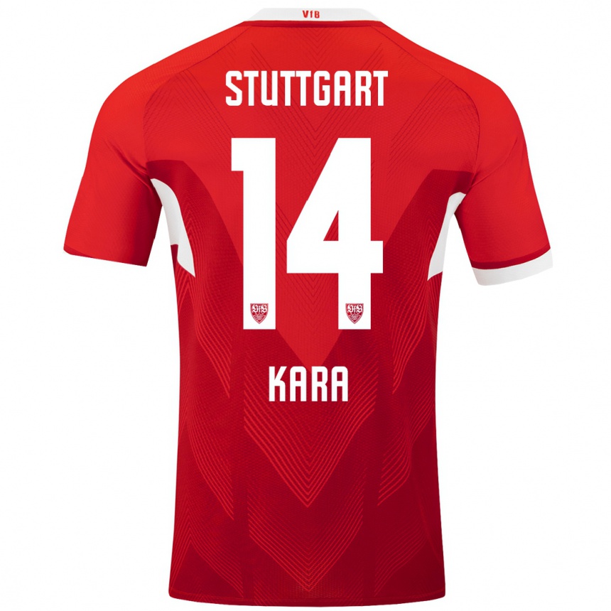 Men Football Semih Kara #14 Red White Away Jersey 2024/25 T-Shirt