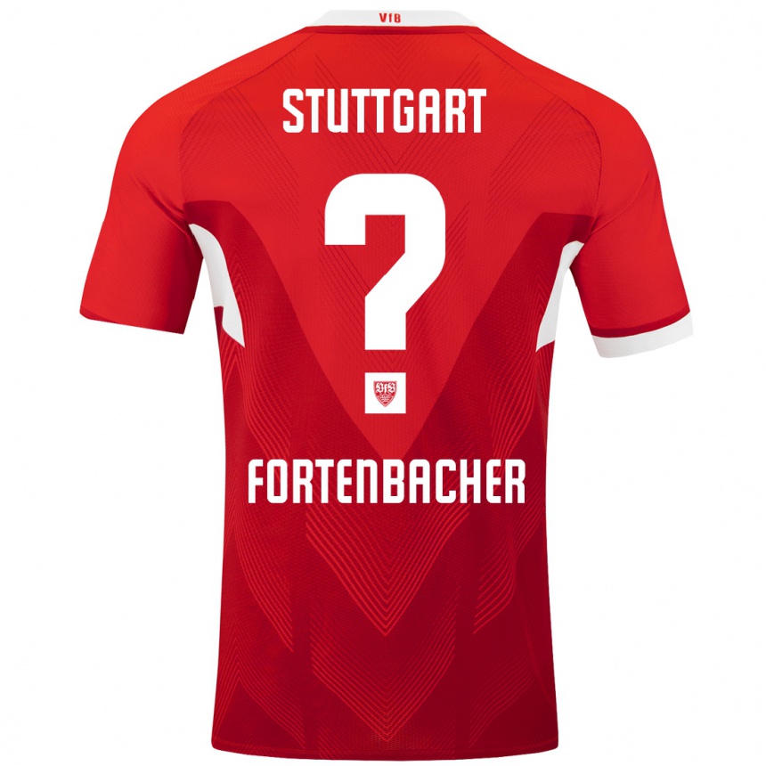 Men Football Jannik Fortenbacher #0 Red White Away Jersey 2024/25 T-Shirt