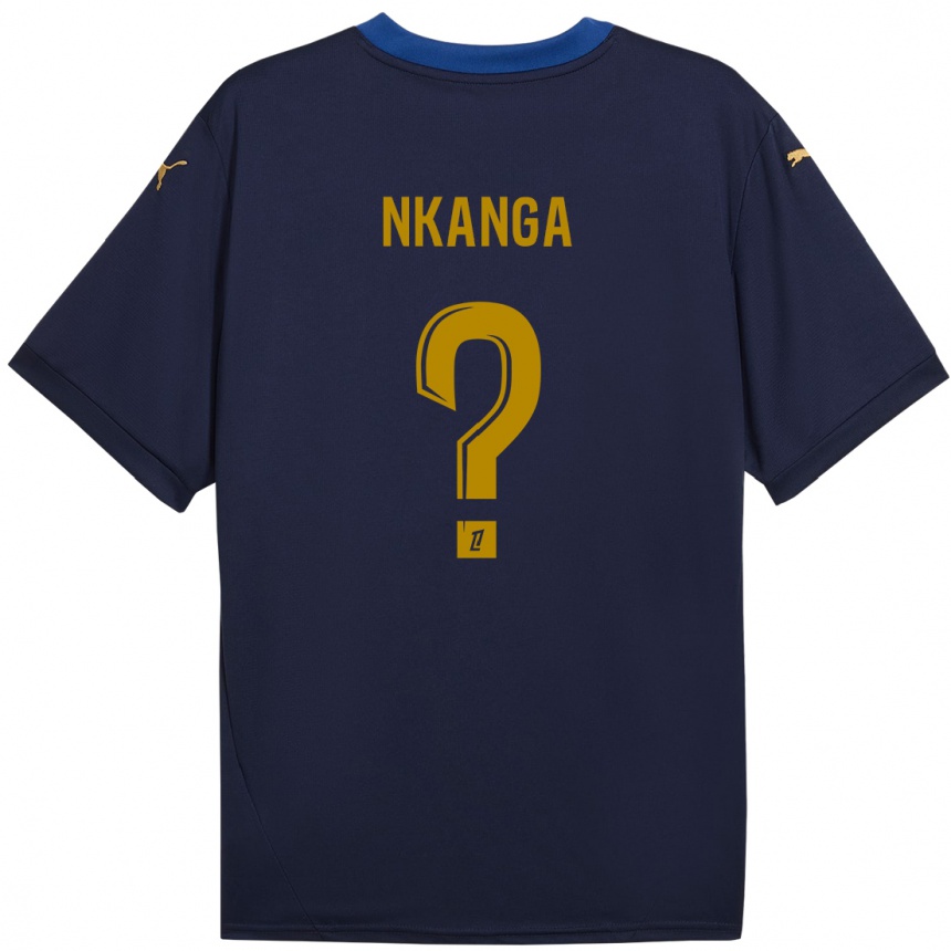 Men Football Dayvin Nkanga #0 Navy Gold Away Jersey 2024/25 T-Shirt