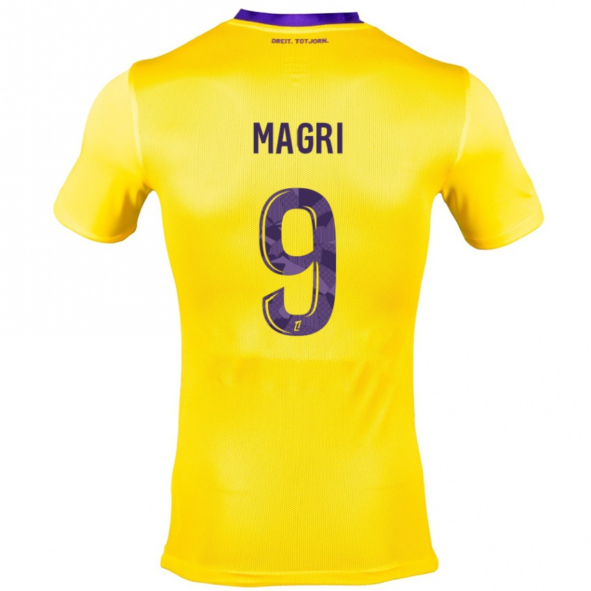 Men Football Frank Magri #9 Yellow Purple Away Jersey 2024/25 T-Shirt