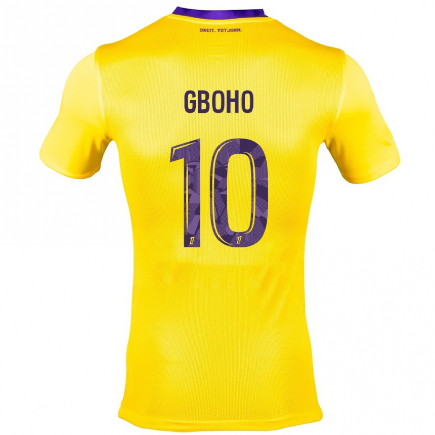 Men Football Yann Gboho #10 Yellow Purple Away Jersey 2024/25 T-Shirt