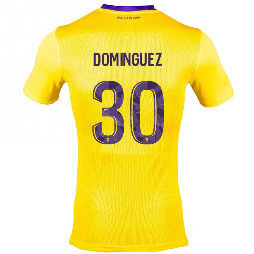 Men Football Álex Domínguez #30 Yellow Purple Away Jersey 2024/25 T-Shirt