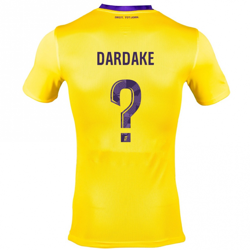 Men Football Wassim Dardake #0 Yellow Purple Away Jersey 2024/25 T-Shirt