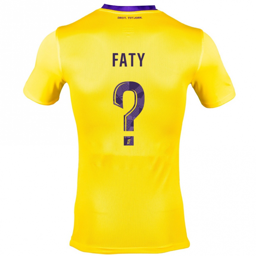 Men Football Enzo Faty #0 Yellow Purple Away Jersey 2024/25 T-Shirt