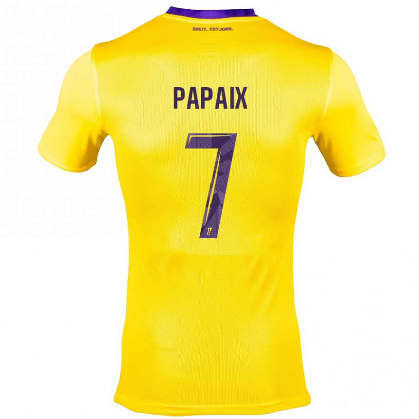 Men Football Marie Papaix #7 Yellow Purple Away Jersey 2024/25 T-Shirt