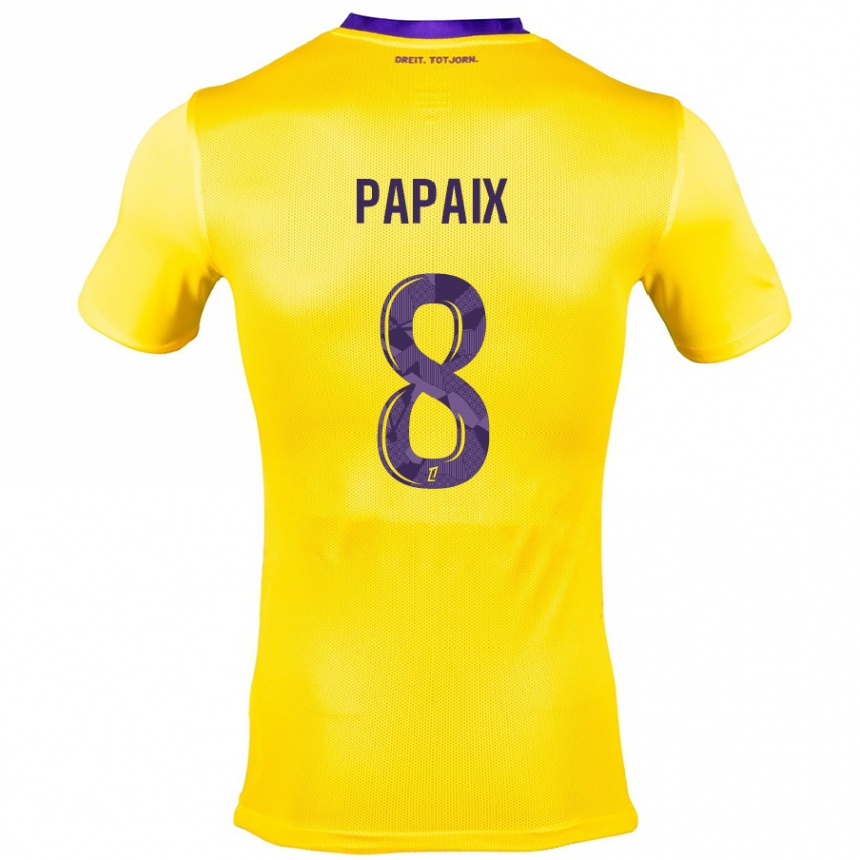 Men Football Pauline Papaix #8 Yellow Purple Away Jersey 2024/25 T-Shirt