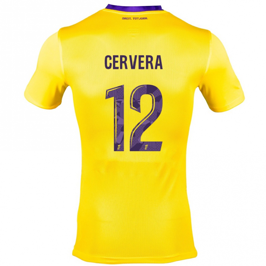 Men Football Laurianne Cervera #12 Yellow Purple Away Jersey 2024/25 T-Shirt