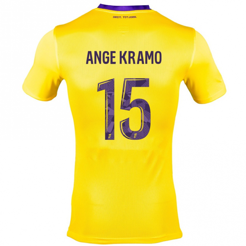 Men Football Marie Ange Kramo #15 Yellow Purple Away Jersey 2024/25 T-Shirt