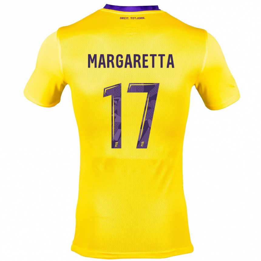 Men Football Jessica Margaretta #17 Yellow Purple Away Jersey 2024/25 T-Shirt