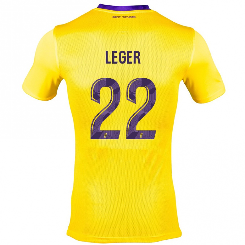 Men Football Christelle Léger #22 Yellow Purple Away Jersey 2024/25 T-Shirt