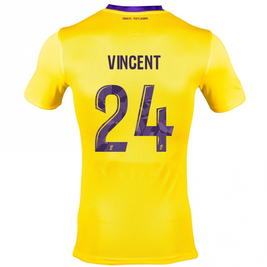 Men Football Magalie Vincent #24 Yellow Purple Away Jersey 2024/25 T-Shirt