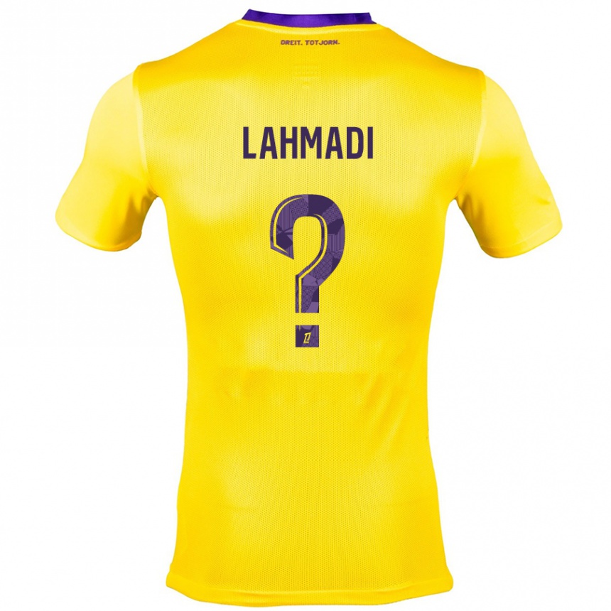 Men Football Noah Lahmadi #0 Yellow Purple Away Jersey 2024/25 T-Shirt