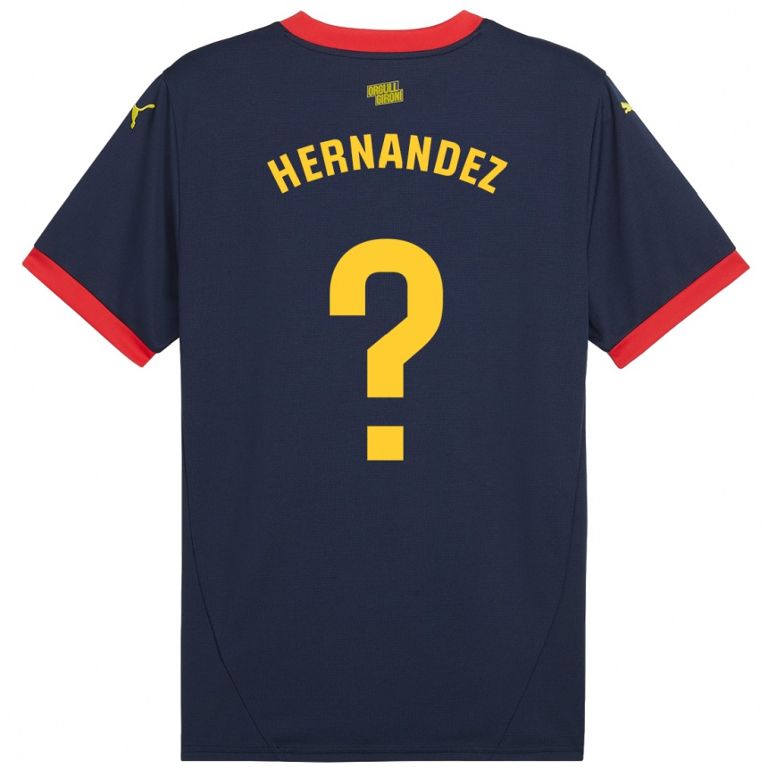 Men Football Guillem Hernández #0 Navy Red Away Jersey 2024/25 T-Shirt