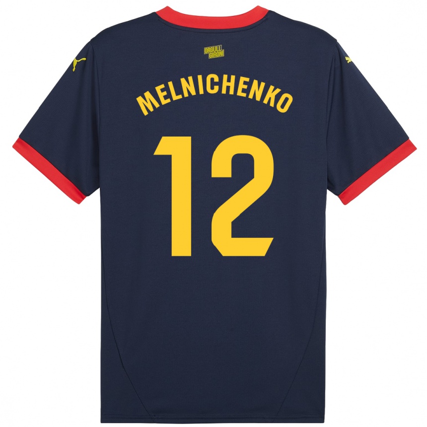 Men Football Dmytro Melnichenko #12 Navy Red Away Jersey 2024/25 T-Shirt