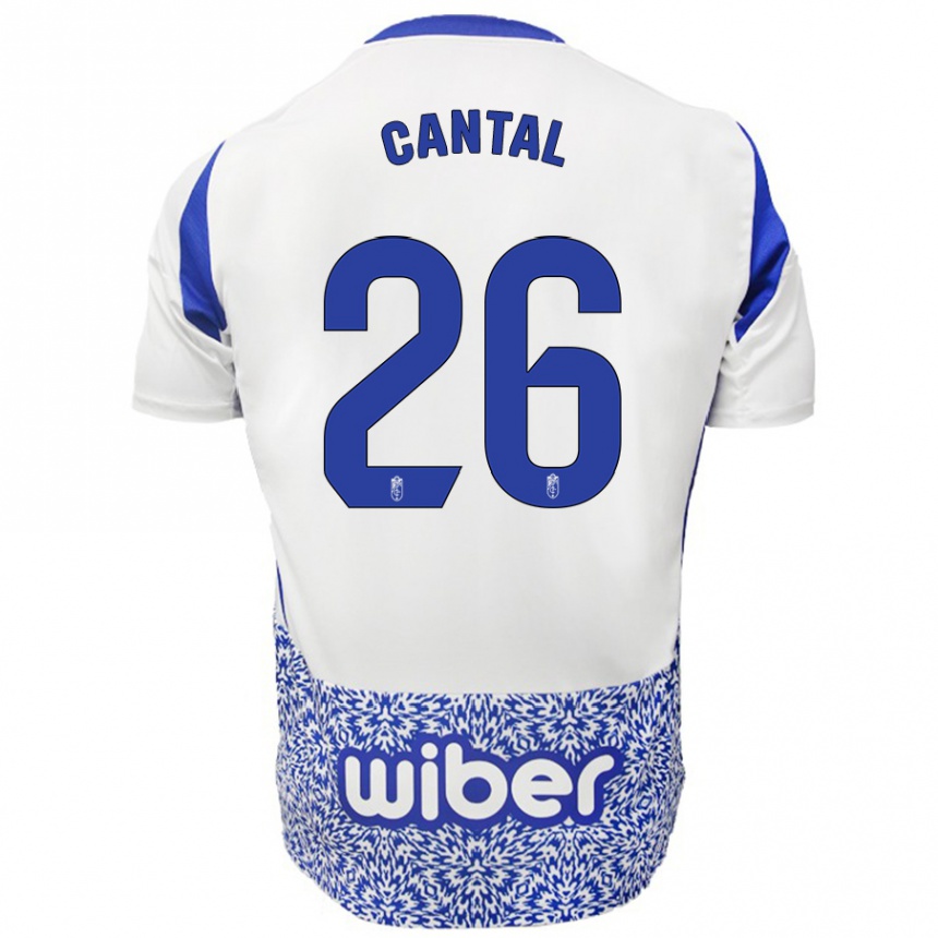 Men Football Paco Cantal #26 White Blue Away Jersey 2024/25 T-Shirt