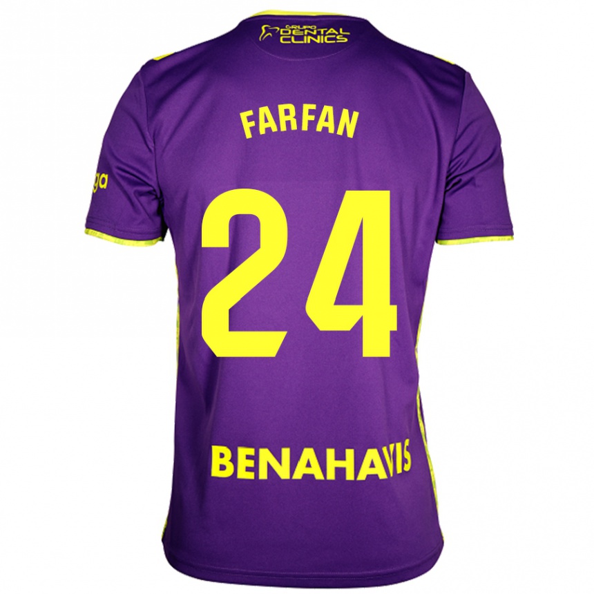 Men Football María Farfán #24 Purple Yellow Away Jersey 2024/25 T-Shirt