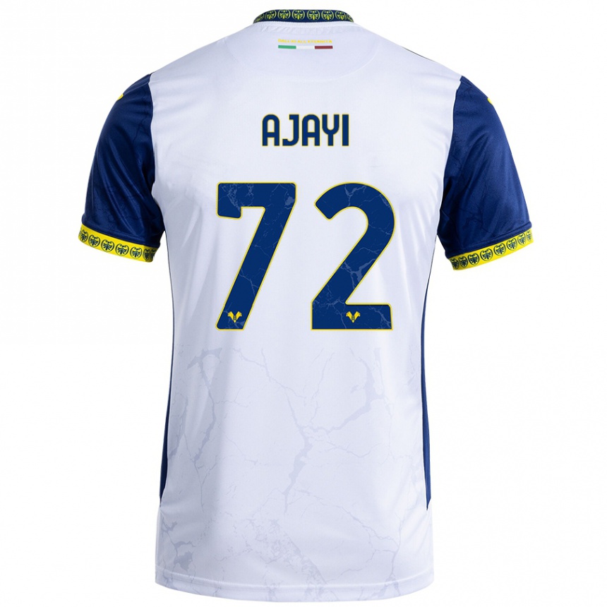 Men Football Junior Ajayi #72 White Blue Away Jersey 2024/25 T-Shirt