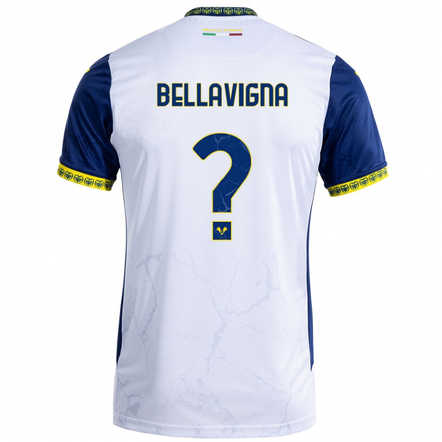 Men Football Marco Bellavigna #0 White Blue Away Jersey 2024/25 T-Shirt