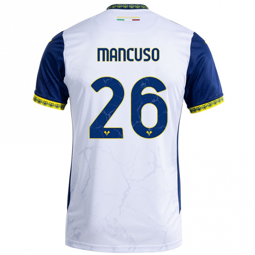 Men Football Giulia Mancuso #26 White Blue Away Jersey 2024/25 T-Shirt