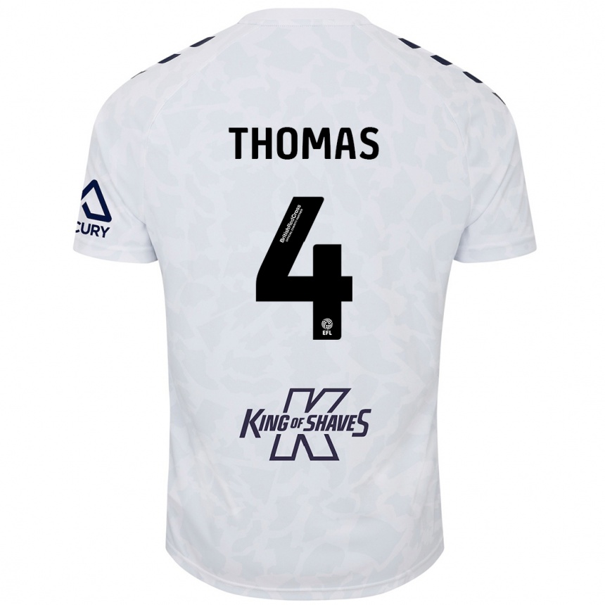 Men Football Bobby Thomas #4 White Away Jersey 2024/25 T-Shirt