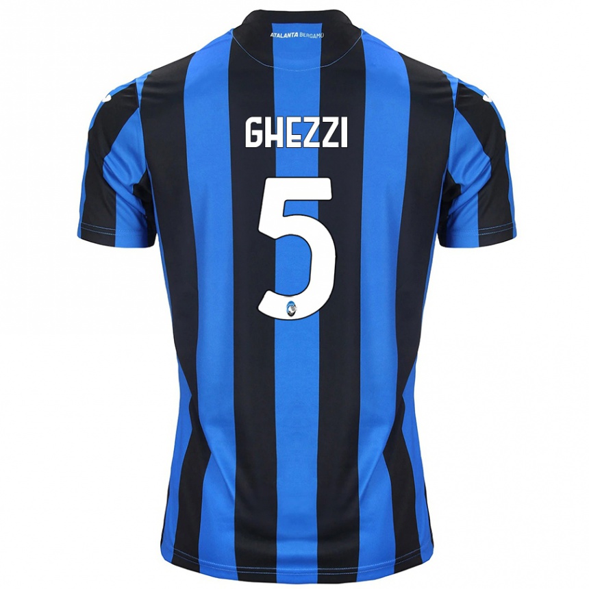 Women Football Samuele Ghezzi #5 Blue Black Home Jersey 2024/25 T-Shirt