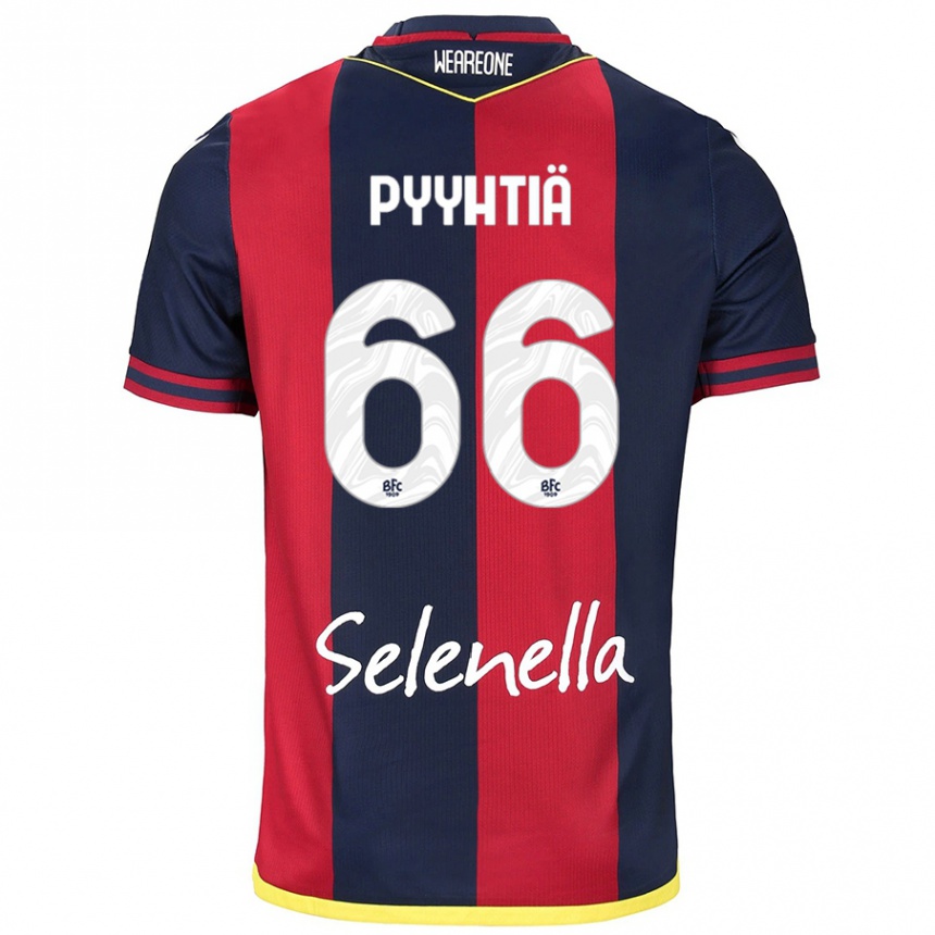 Women Football Niklas Pyyhtiä #66 Red Royal Blue Home Jersey 2024/25 T-Shirt