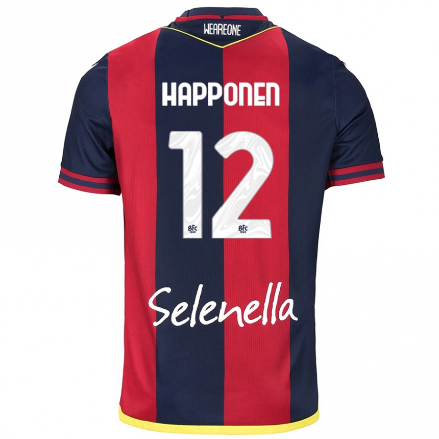 Women Football Ukko Happonen #12 Red Royal Blue Home Jersey 2024/25 T-Shirt