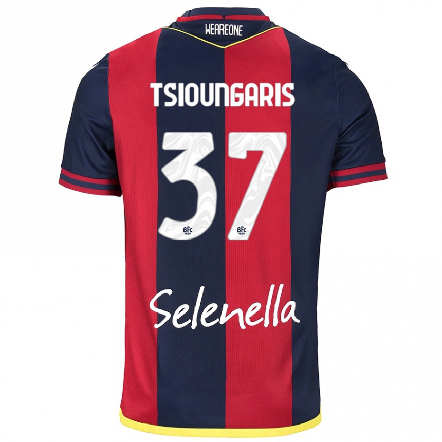 Women Football Theodoros Tsioungaris #37 Red Royal Blue Home Jersey 2024/25 T-Shirt