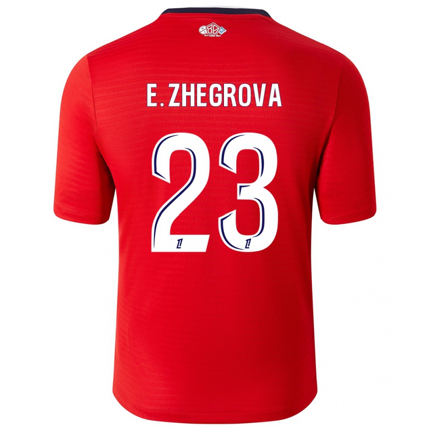 Women Football Edon Zhegrova #23 Red White Home Jersey 2024/25 T-Shirt