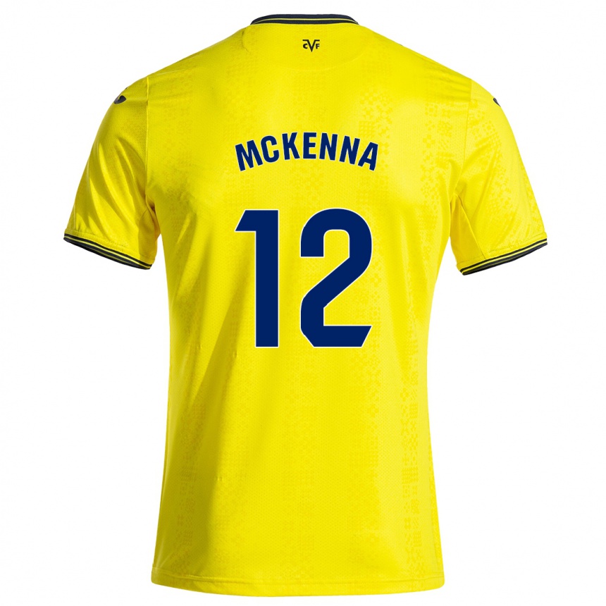 Women Football Kayla Mckenna #12 Yellow Black Home Jersey 2024/25 T-Shirt