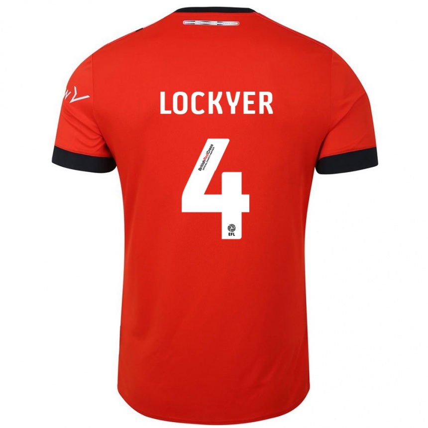 Women Football Tom Lockyer #4 Orange Black Home Jersey 2024/25 T-Shirt