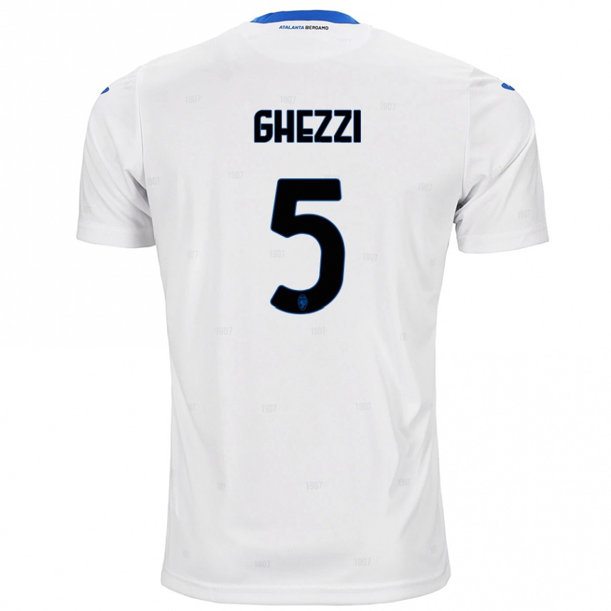 Women Football Samuele Ghezzi #5 White Away Jersey 2024/25 T-Shirt