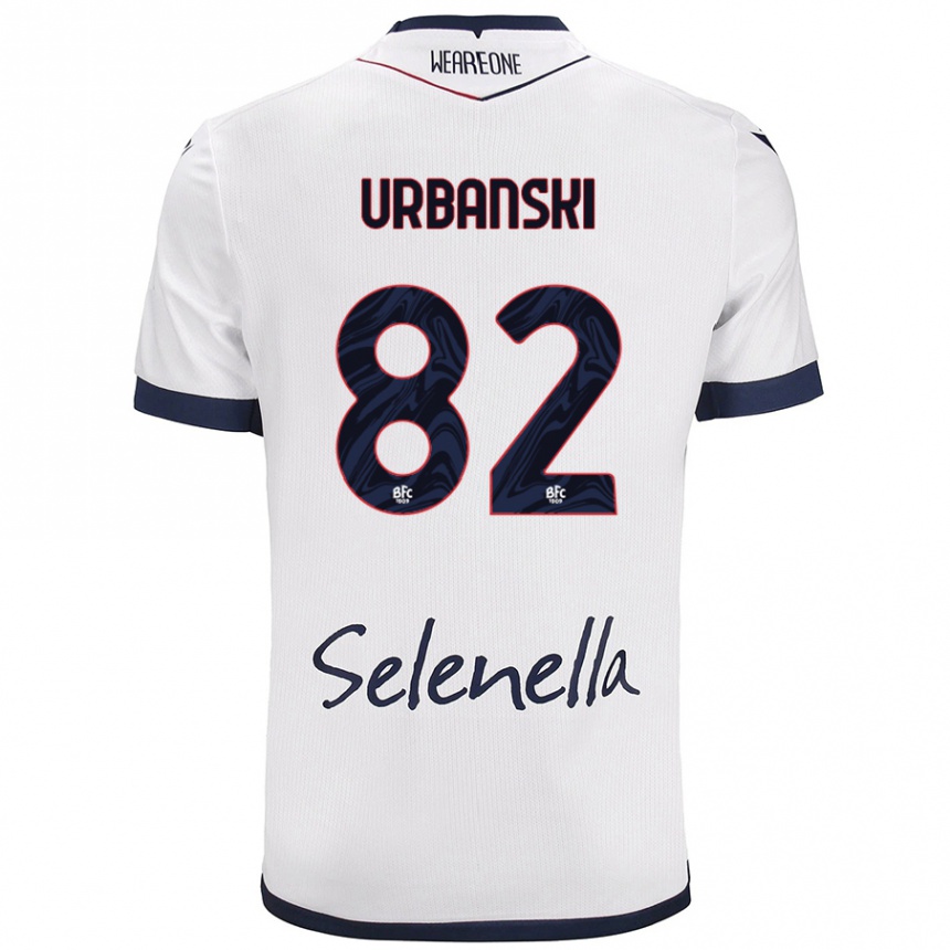 Women Football Kacper Urbanski #82 White Royal Blue Away Jersey 2024/25 T-Shirt