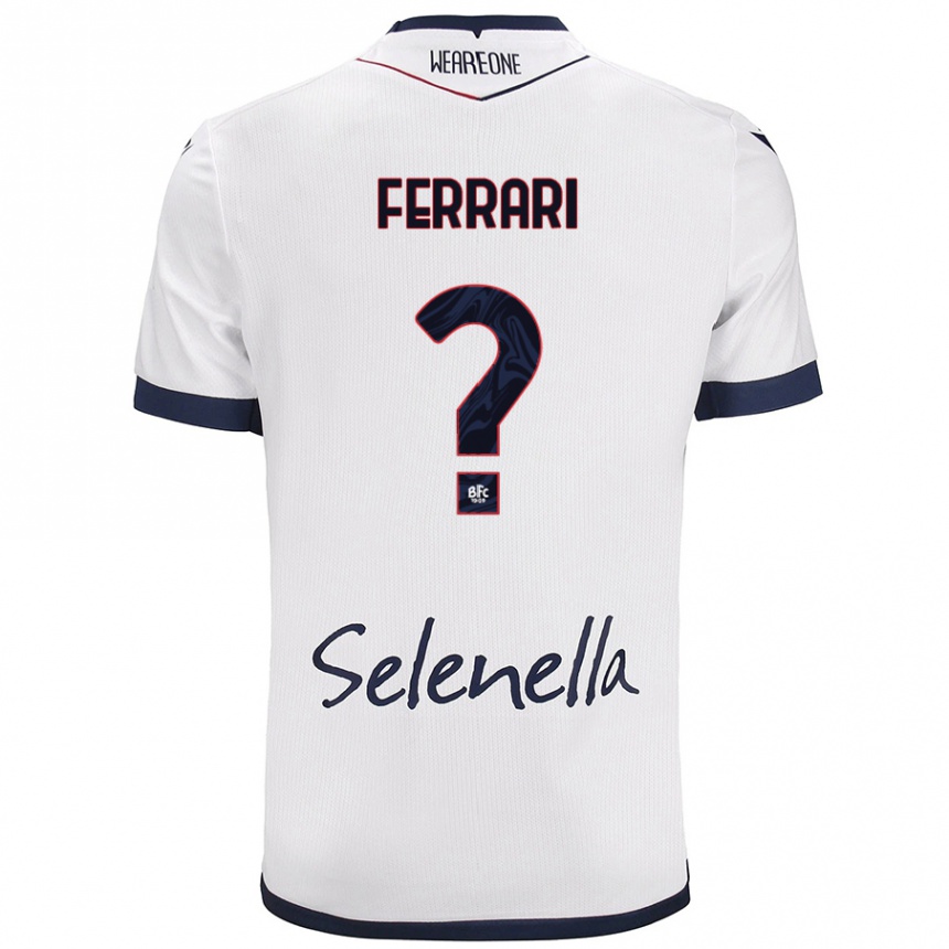 Women Football Flavio Ferrari #0 White Royal Blue Away Jersey 2024/25 T-Shirt