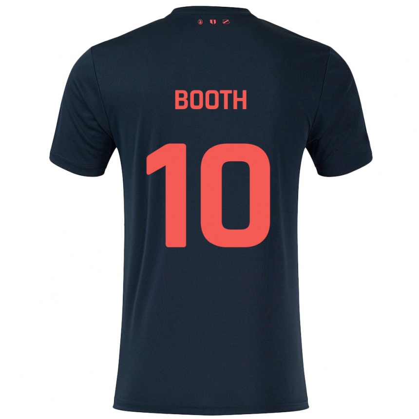 Women Football Taylor Booth #10 Black Red Away Jersey 2024/25 T-Shirt