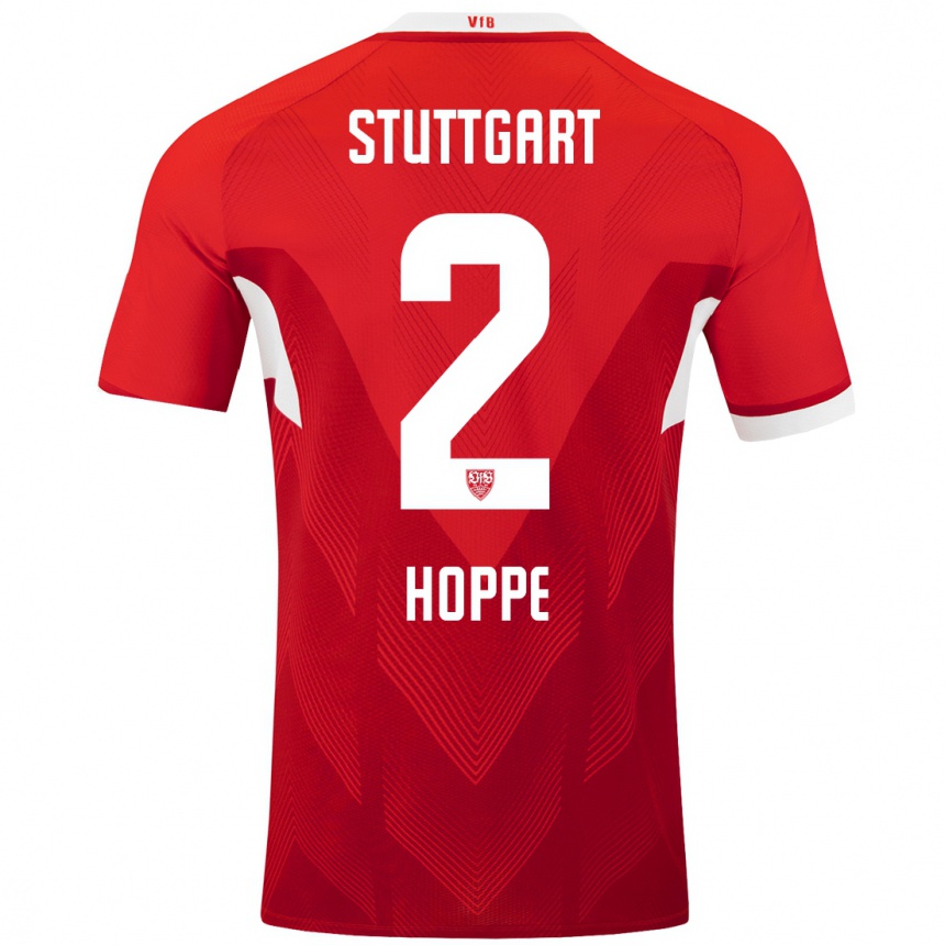 Women Football Mattis Hoppe #2 Red White Away Jersey 2024/25 T-Shirt