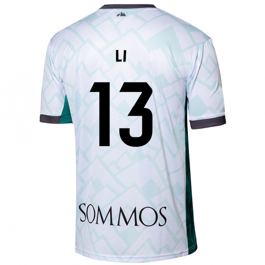 Women Football Changyi Li #13 White Green Away Jersey 2024/25 T-Shirt