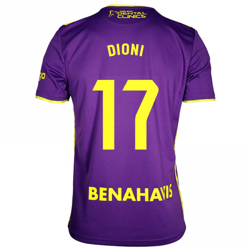 Women Football Dioni #17 Purple Yellow Away Jersey 2024/25 T-Shirt