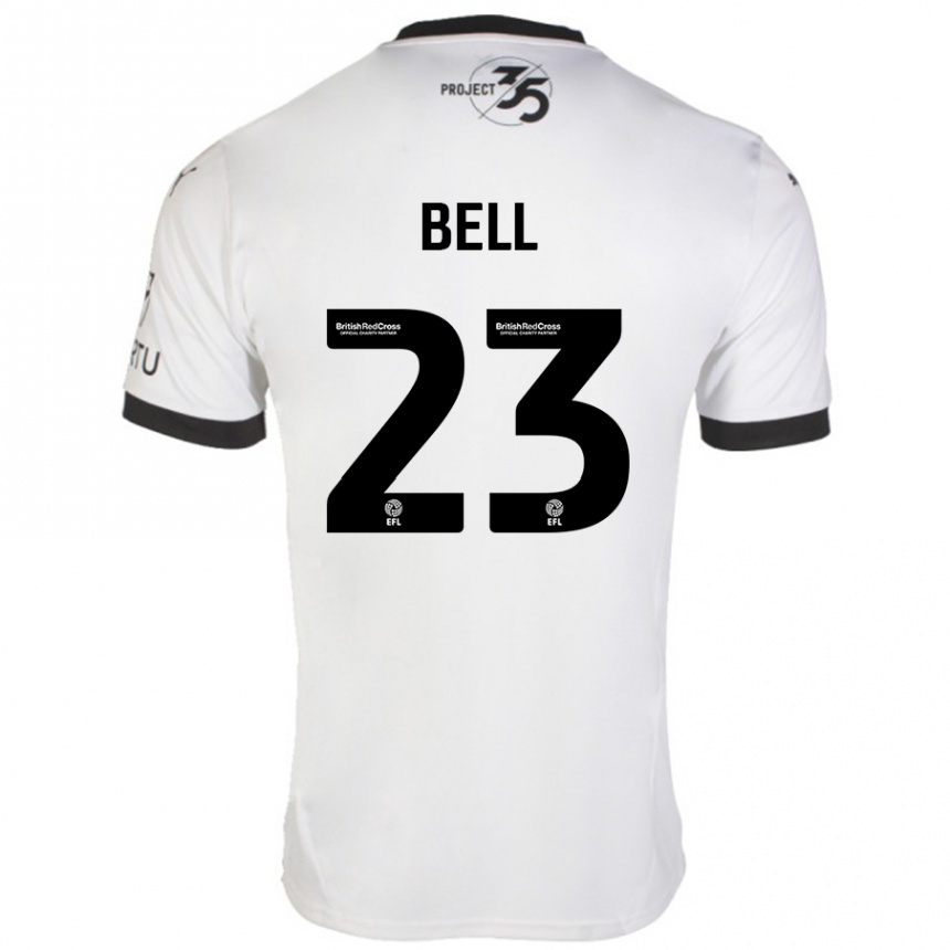 Women Football Katelyn Bell #23 White Black Away Jersey 2024/25 T-Shirt