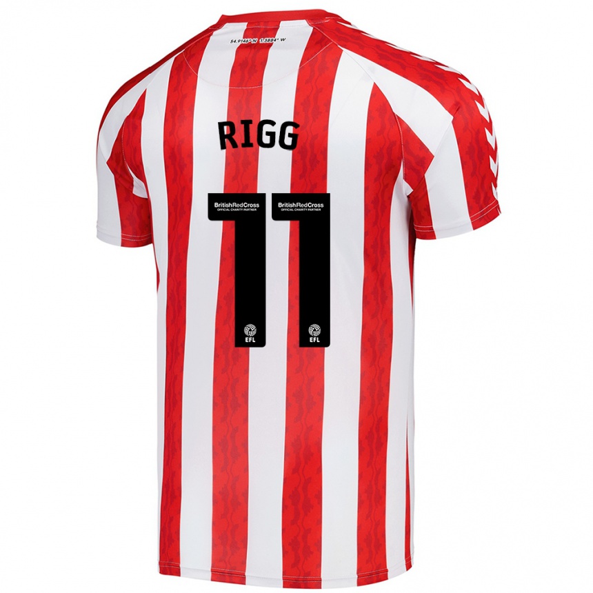 Kids Football Chris Rigg #11 Red White Home Jersey 2024/25 T-Shirt