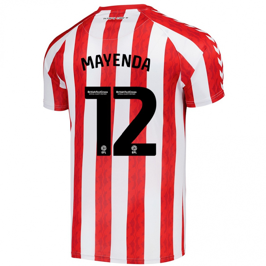 Kids Football Eliezer Mayenda #12 Red White Home Jersey 2024/25 T-Shirt