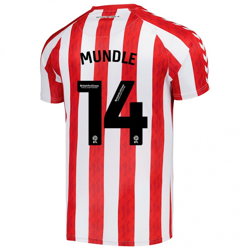 Kids Football Romaine Mundle #14 Red White Home Jersey 2024/25 T-Shirt