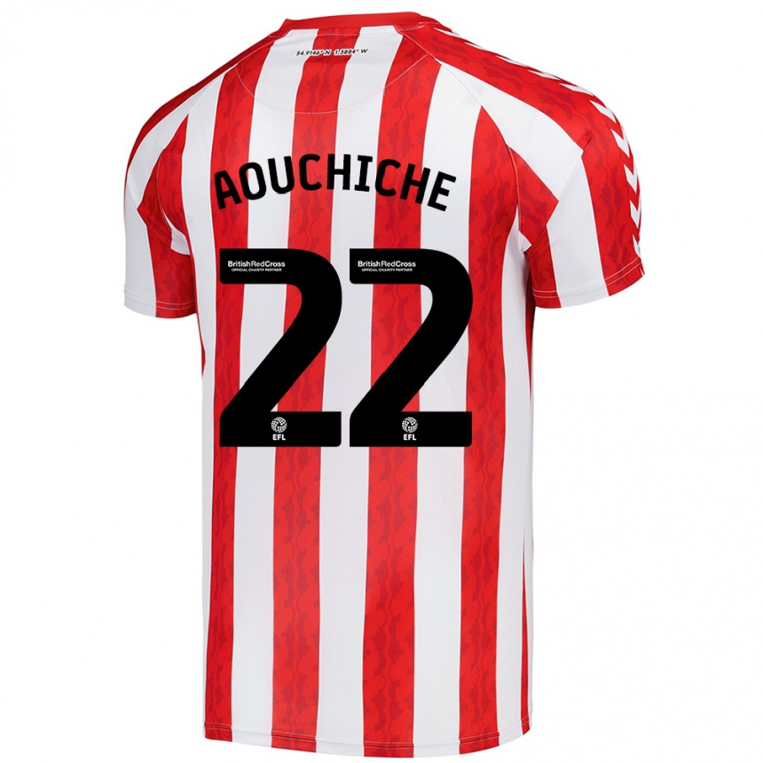 Kids Football Adil Aouchiche #22 Red White Home Jersey 2024/25 T-Shirt