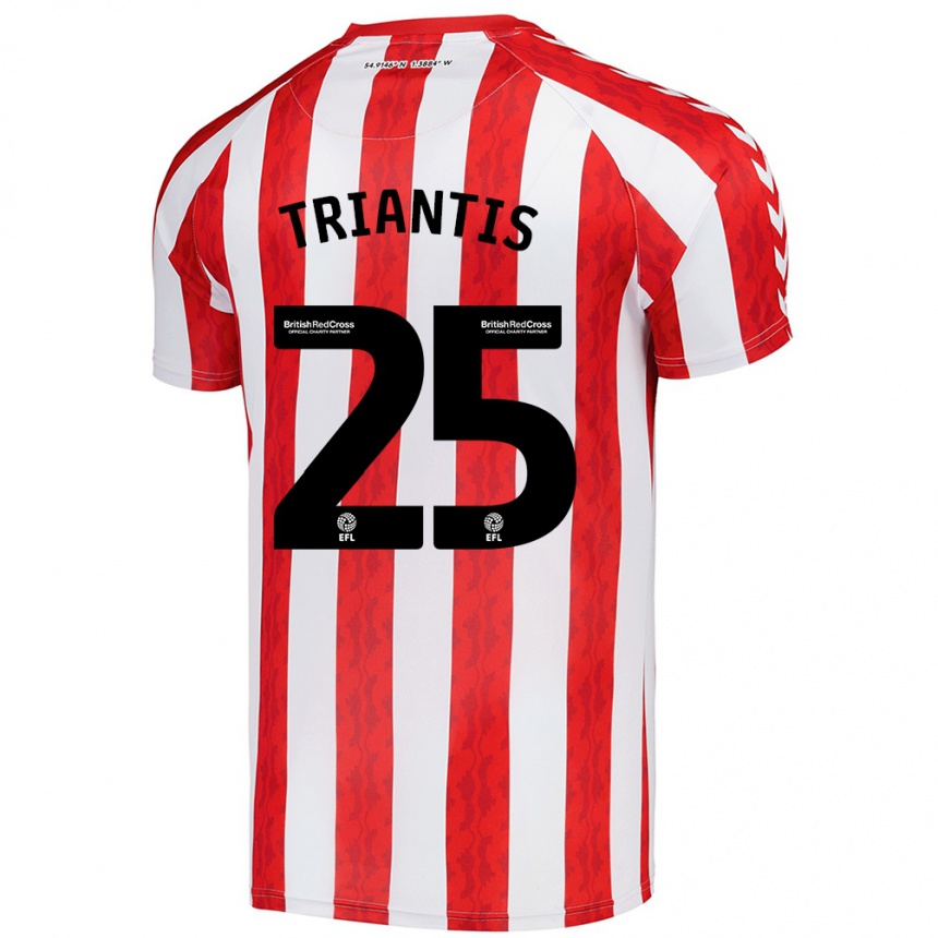 Kids Football Nectarios Triantis #25 Red White Home Jersey 2024/25 T-Shirt