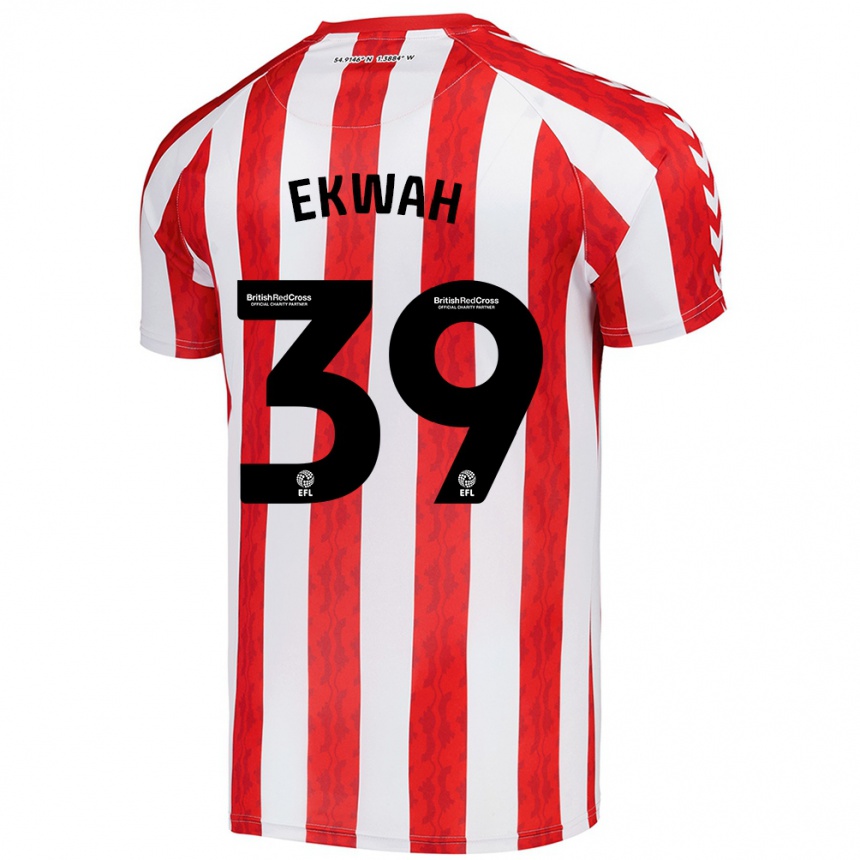 Kids Football Pierre Ekwah #39 Red White Home Jersey 2024/25 T-Shirt