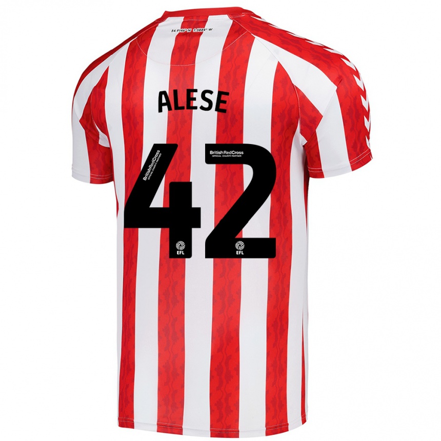 Kids Football Aji Alese #42 Red White Home Jersey 2024/25 T-Shirt